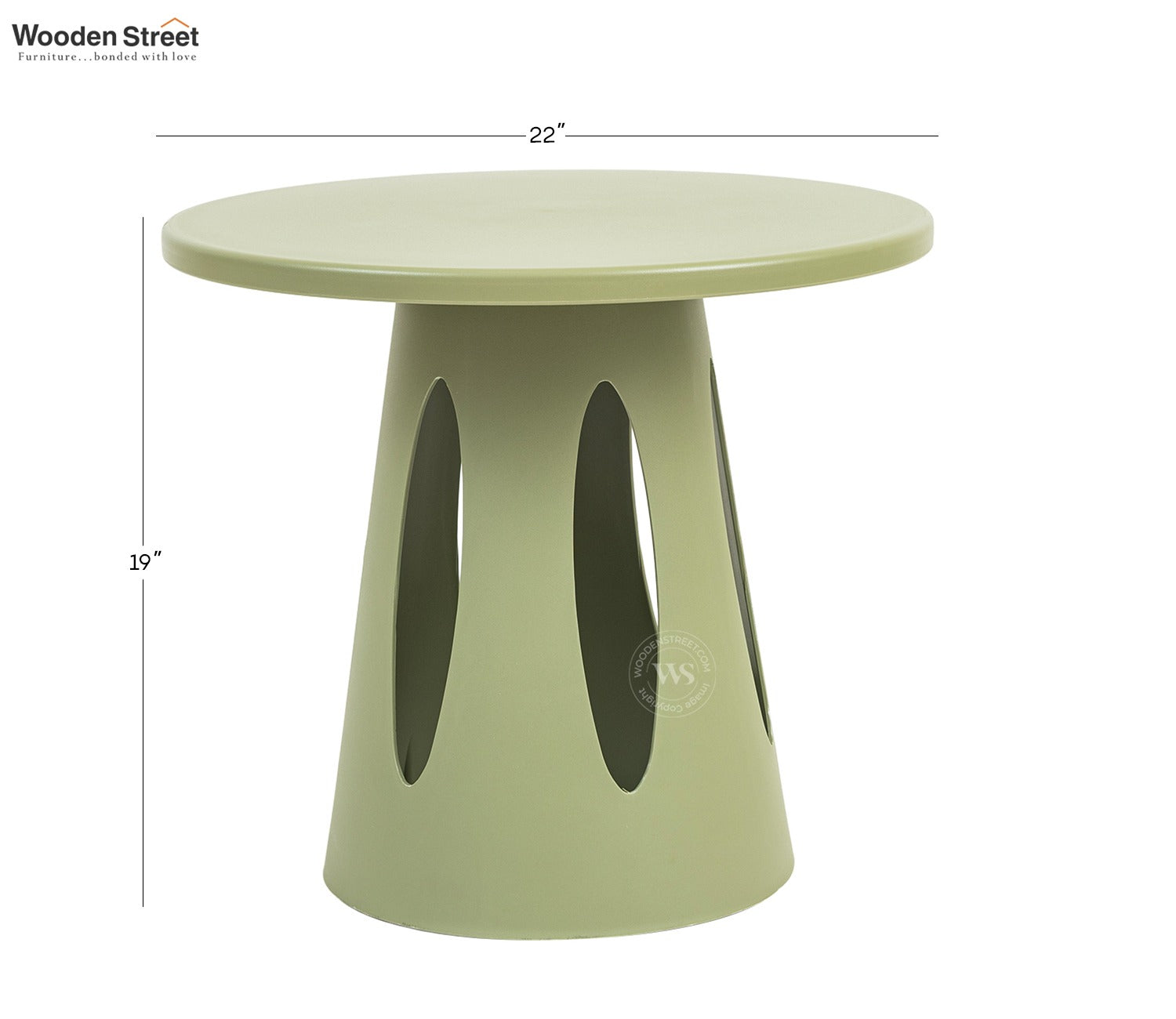 Mushru Multi-Utility Side Table with Leg Support (Green)