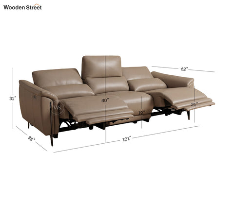 Dennis Luxe Electric Recliner 3+2 Seater Sofa (Urban Beige)