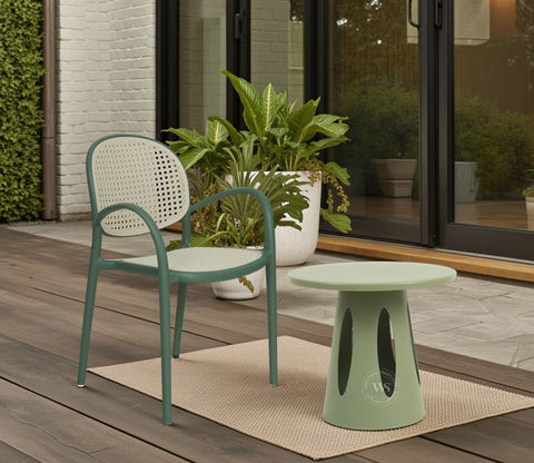 Mushru Multi-Utility Side Table with Leg Support (Green)