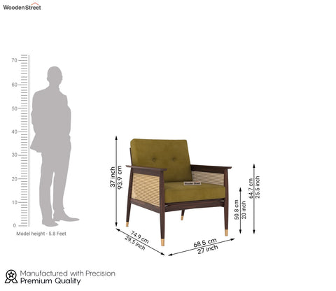 Emperor Cane Arm Chair (Chestnut Brown)