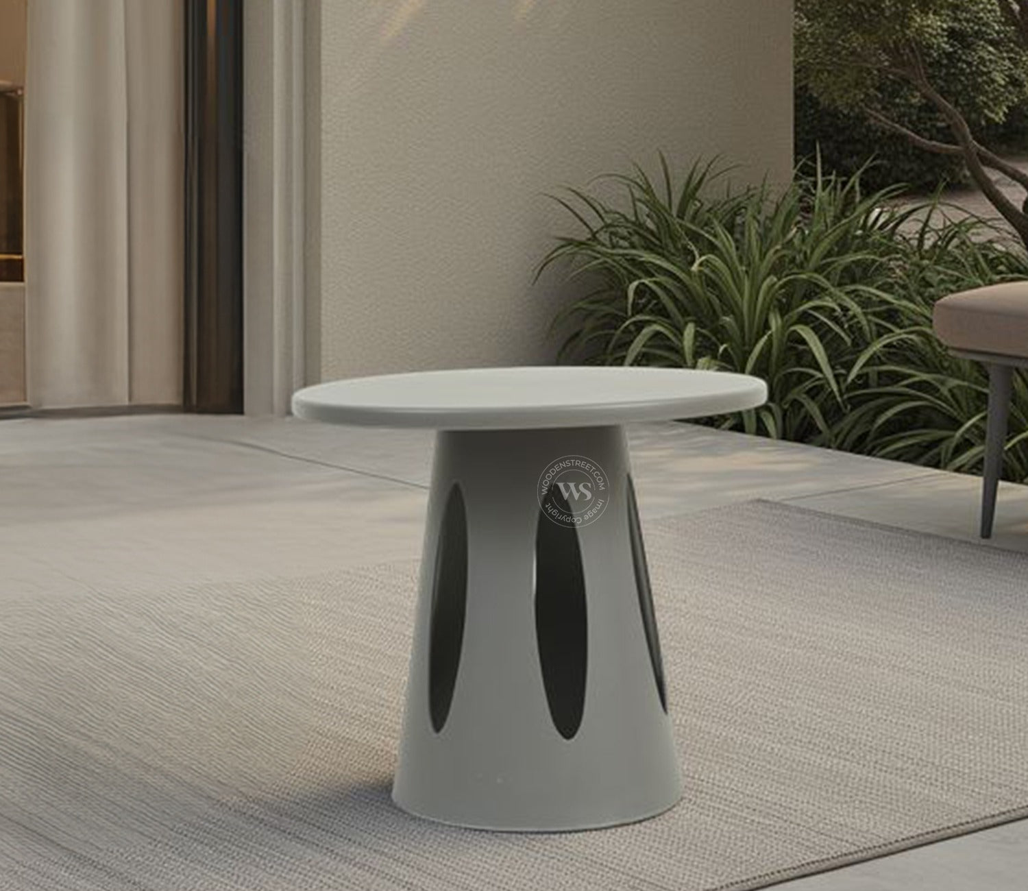 Mushru Multi-Utility Side Table with Leg Support (Grey)