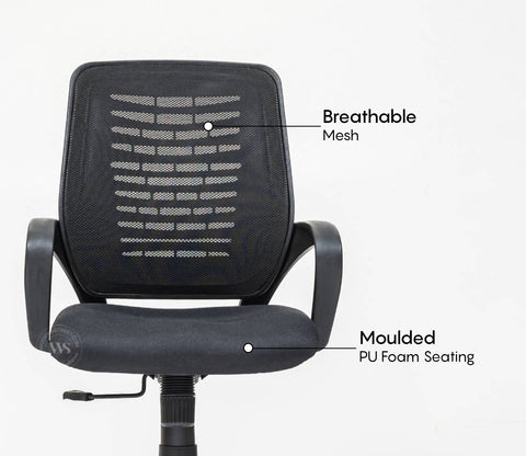 Leo Mid Back Mesh Office Chair (Black)