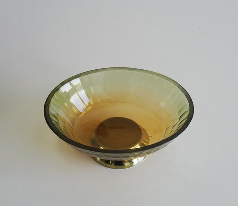 Sorrel Shady Green and Gold Glass Soap Dish