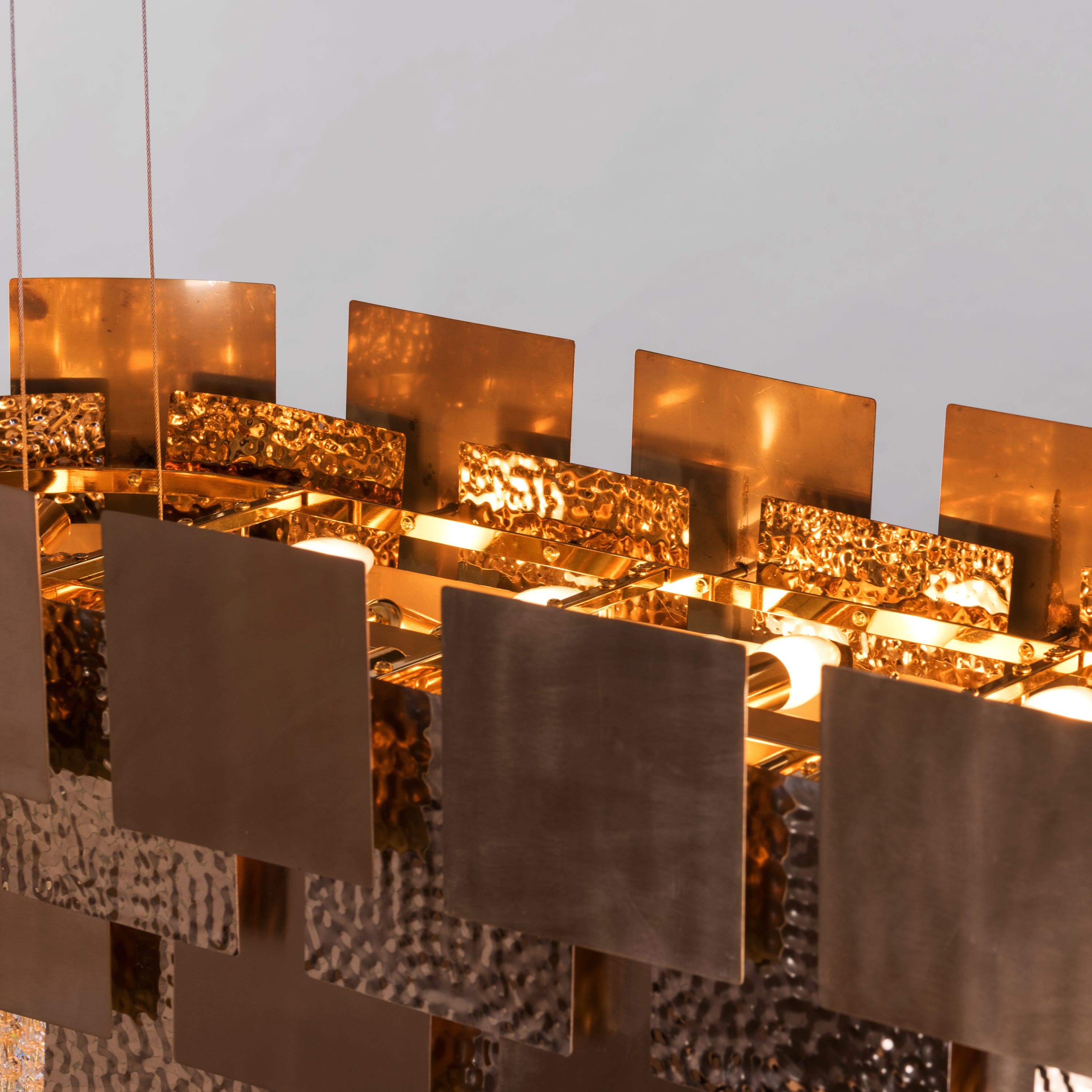 Trueliving Golden Rectangle Hanging Light Length 24, Width 24, Height 9 In Inches