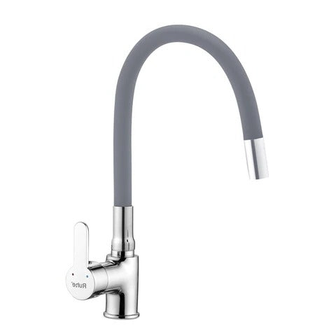 Trueliving Flora Pavo Single Lever Table Mount Sink Mixer with Silicone Grey Flexible Spout20 Inches
