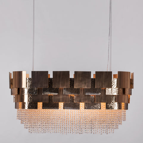 Trueliving Golden Rectangle Hanging Light Length 24, Width 24, Height 9 In Inches