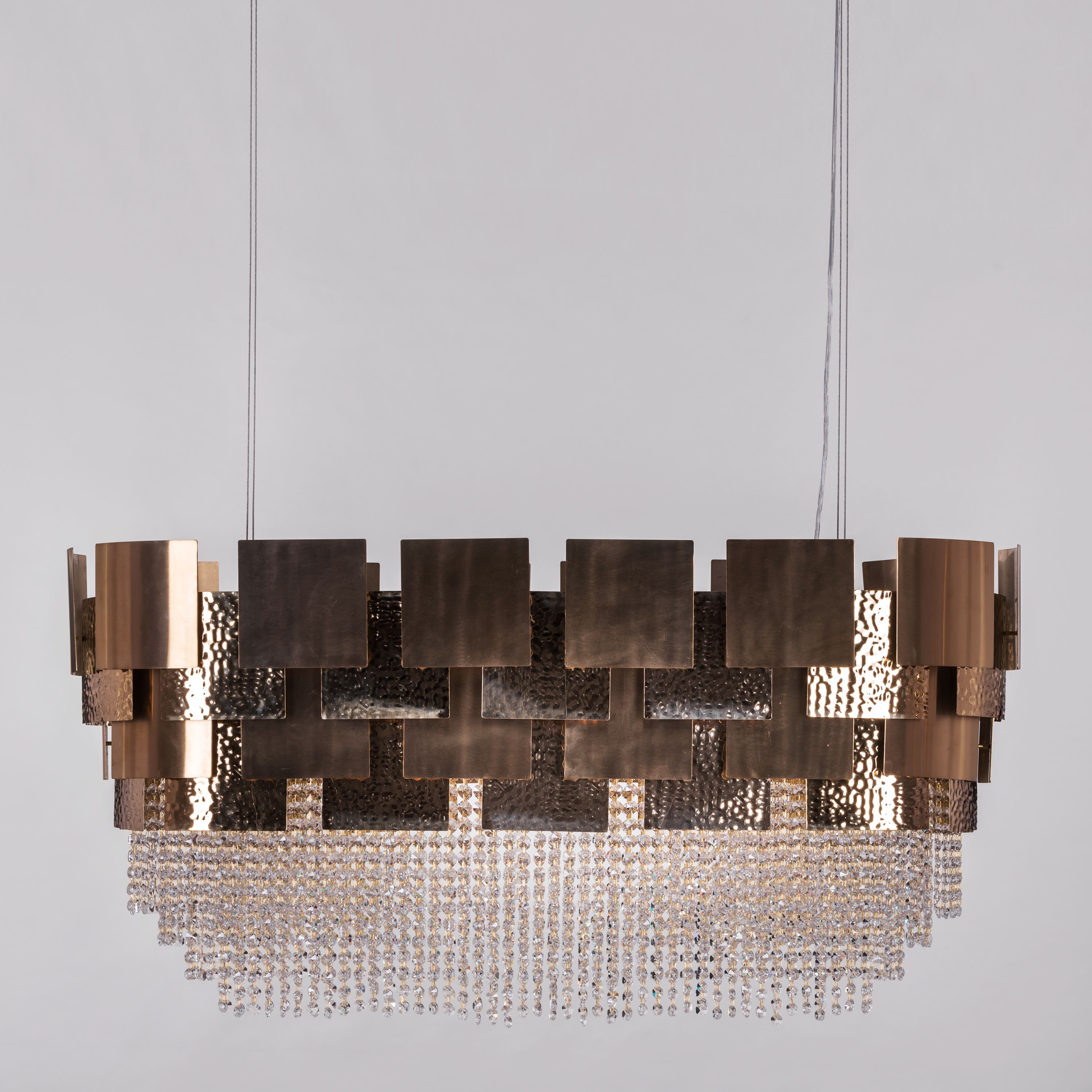 Trueliving Golden Rectangle Hanging Light Length 24, Width 24, Height 9 In Inches