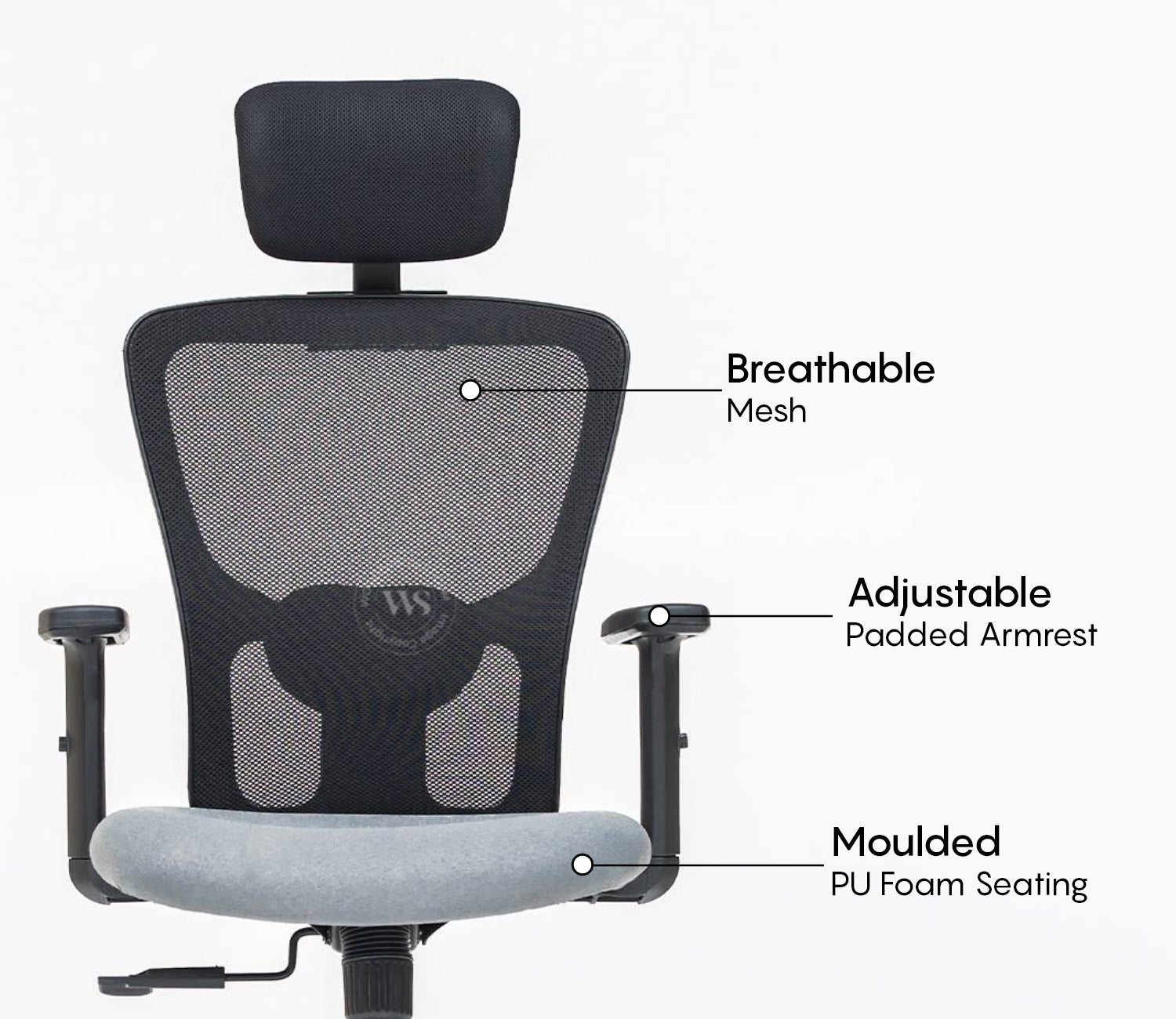 Carina High Back Mesh Office Chair (Grey)