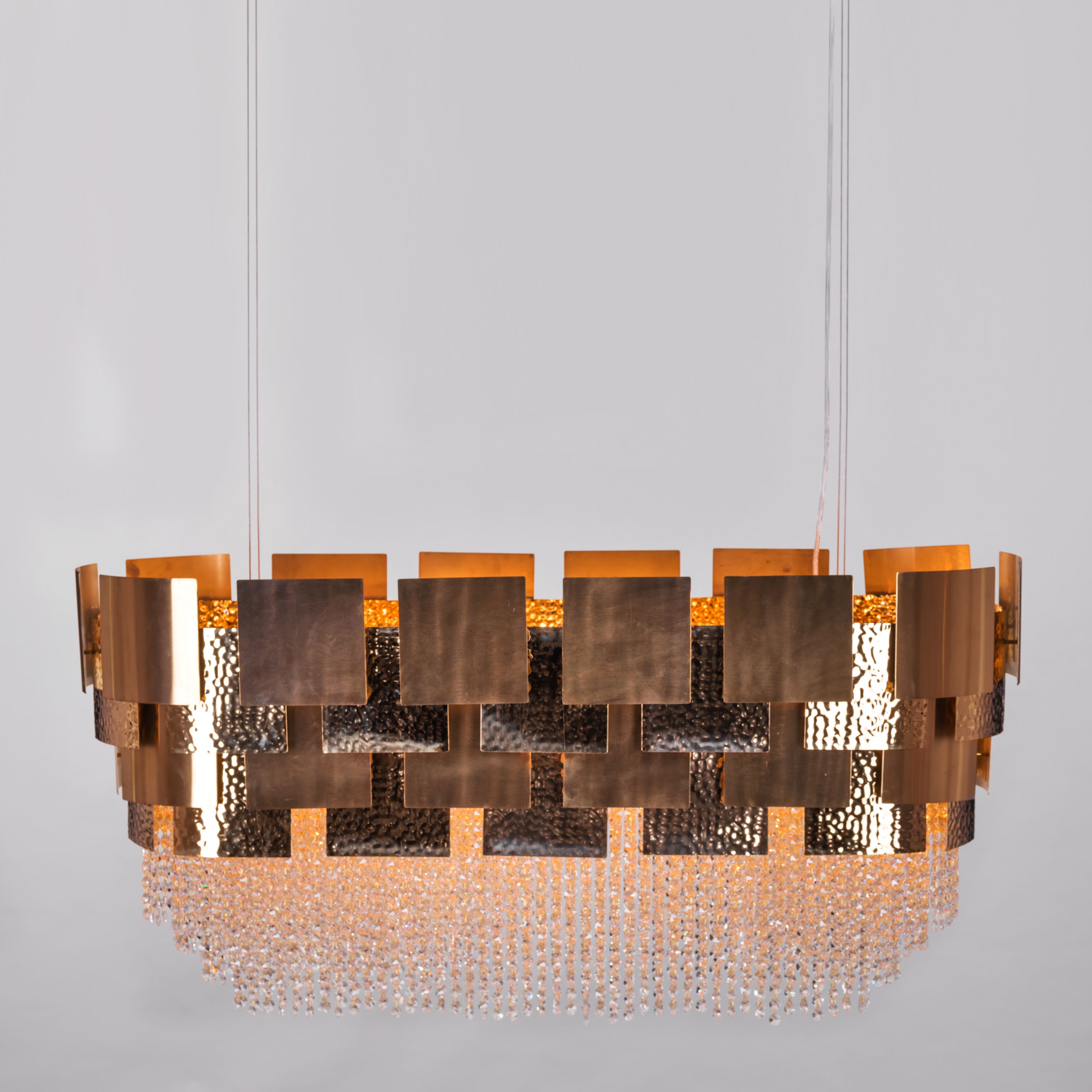 Trueliving Golden Rectangle Hanging Light Length 24, Width 24, Height 9 In Inches