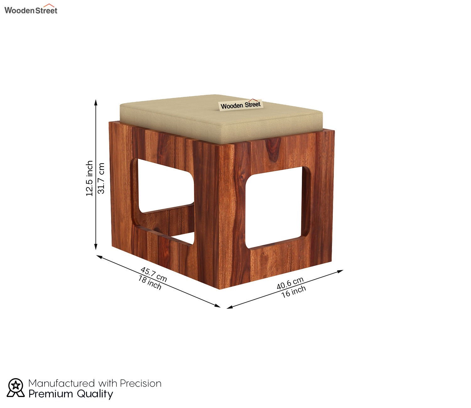Octavia Coffee Table with 2 Stools (Honey Finish)