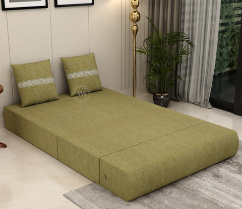 Voltz Fabric Sofa Cum Bed (72 x 46 Inch, Fresh Mint)