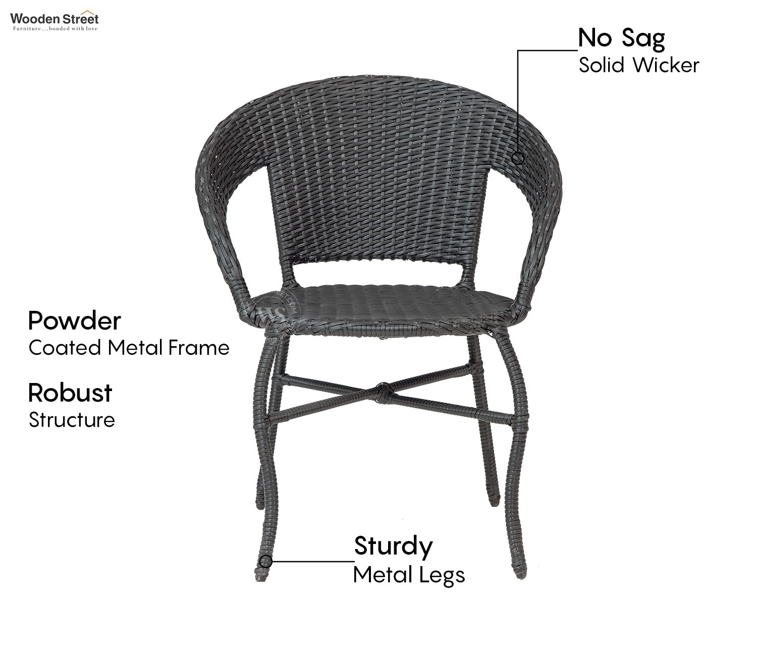 Milano Wicker Outdoor Garden Chair (Black)