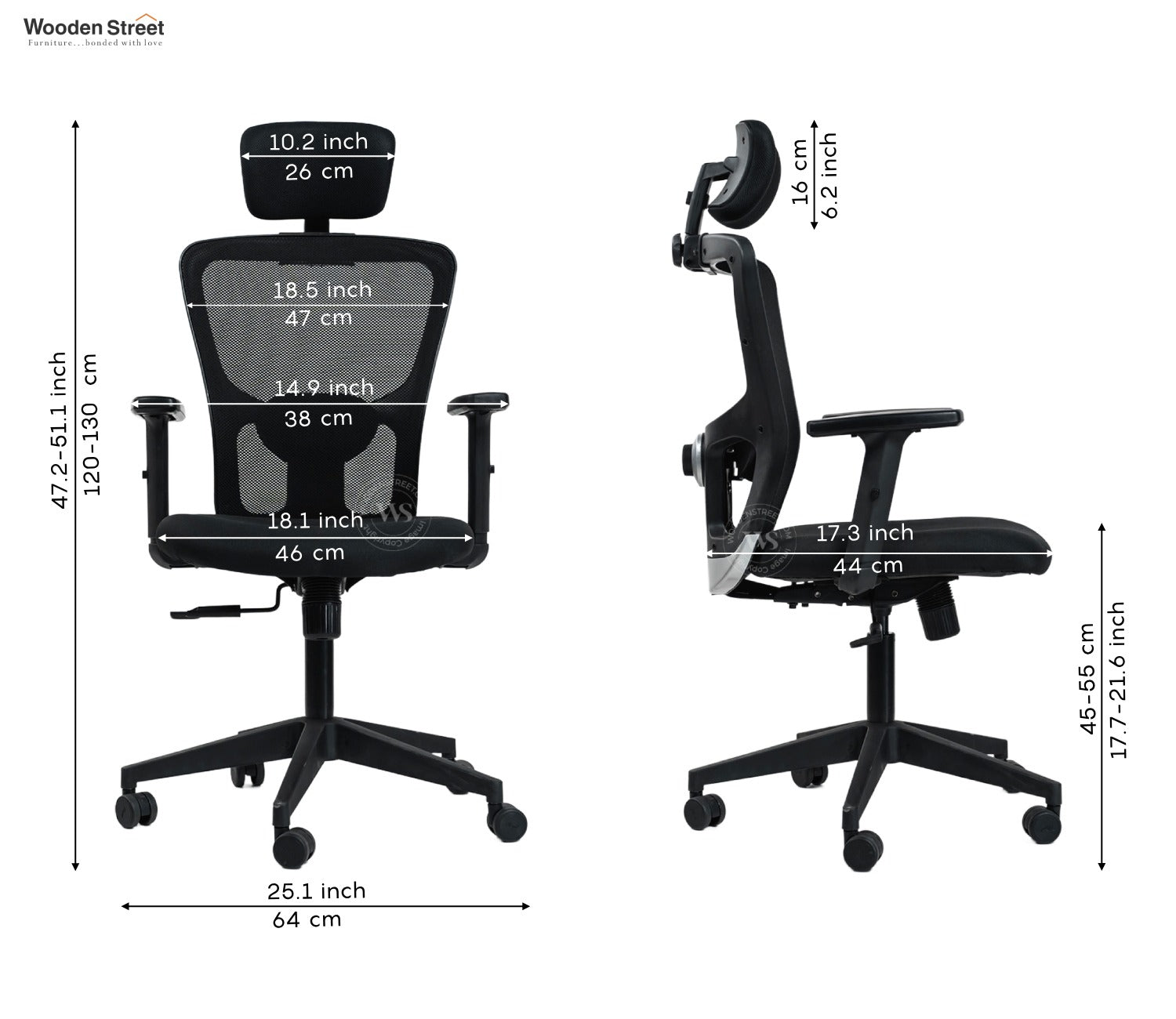 Carina High Back Mesh Office Chair (Black)