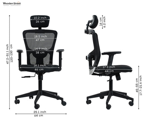 Carina High Back Mesh Office Chair (Black)