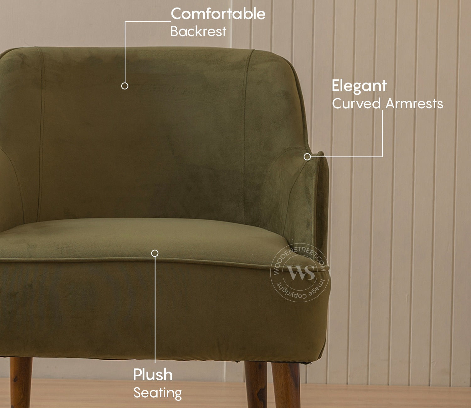 Avira Premium Upholstery Lounge Chair (Dark Olive Green)