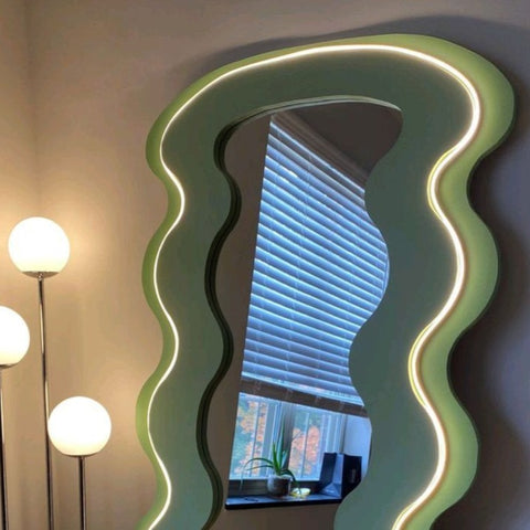 Trueliving Zig Zag Rectangular Framed  Decorative Wall Mount Mirror | 18" x 48"