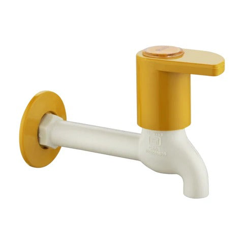 Truliving_City PTMT Two Way Angle Valve Faucet (Double Handle) White 15 MM Orange