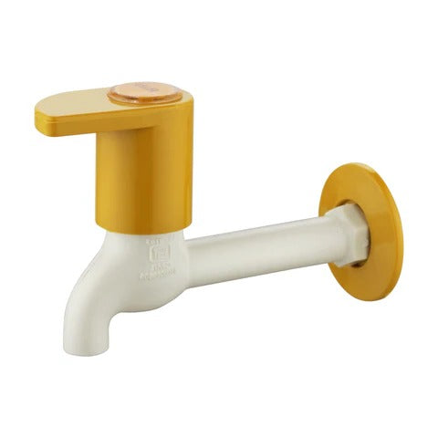 Truliving_City PTMT Two Way Angle Valve Faucet (Double Handle) White 15 MM Orange