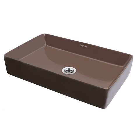 Trueliving_Electra Table Top Wash Basin (Brown) 48D x 48W x 13.5H Centimeters