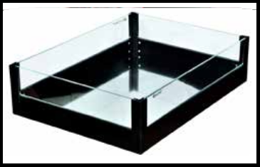 Trueliving_MATTEE BLACK GLASS WARDROBE BASKET - 6” *15'' 380MM 450MM Cabinet