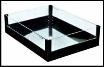 Trueliving_MATTEE BLACK GLASS WARDROBE BASKET - 6” *15'' 380MM 450MM Cabinet