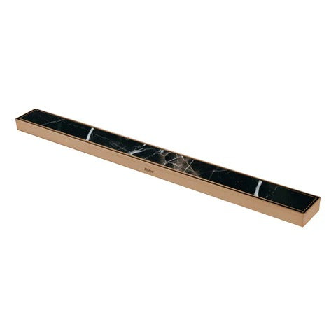 Trueliving Home Brown Tile Insert Shower Drain Channel (40 x 2 Inches)ROSE GOLD PVD Coated