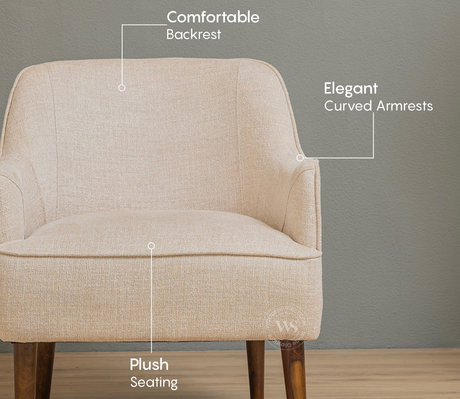 Avira Premium Upholstery Lounge Chair (Jade Ivory)