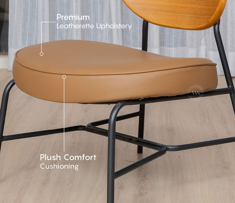 Seraphim Modern Dining Chair with Premium Upholstery (Brown)