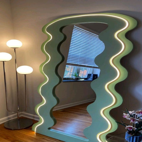 Trueliving Zig Zag Rectangular Framed  Decorative Wall Mount Mirror | 18" x 48"