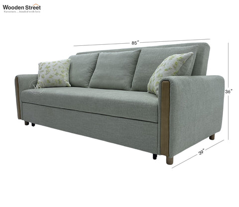 Kairo Fabric Pull-Out Sofa Cum Bed with Under Seat Storage (Grey)