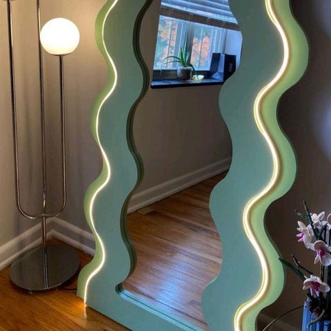 Trueliving Zig Zag Rectangular Framed  Decorative Wall Mount Mirror | 18" x 48"