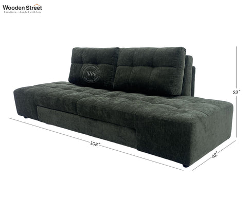 Malvern Premium L shape Fabric Sofa (Dark Olive Green)