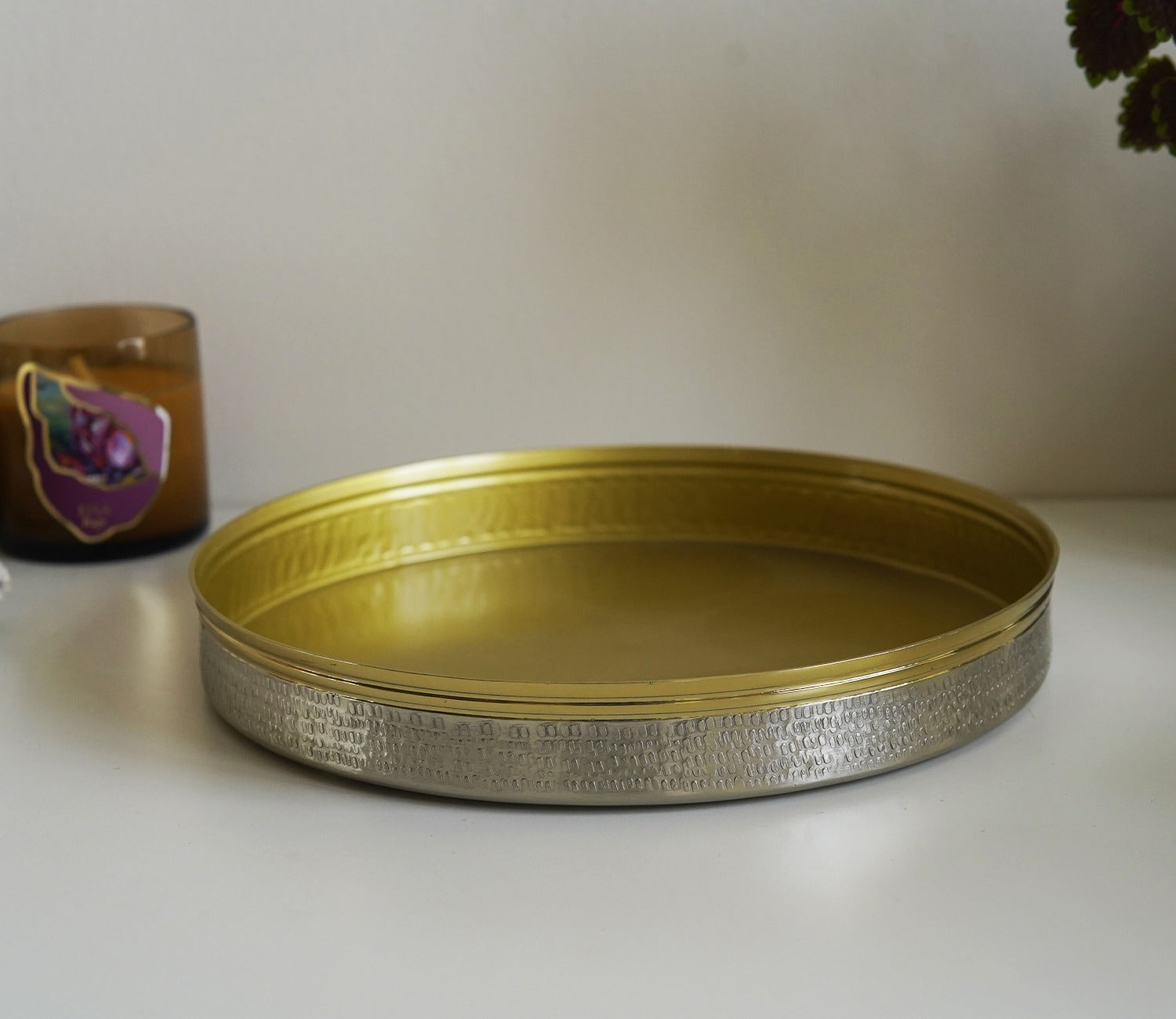 Neysa Hammered Gold and Silver Tray