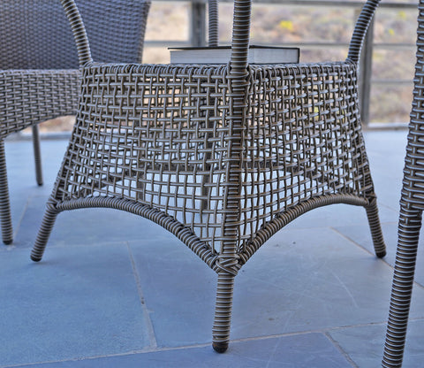 Vatican Wicker Outdoor Garden Table Large (Golden White)