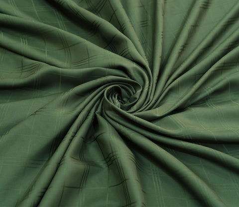 Dobby Checks Organic Bamboo 300 TC 2 Pillowcases and 1 Fitted Bedsheet (Green, Queen Size)