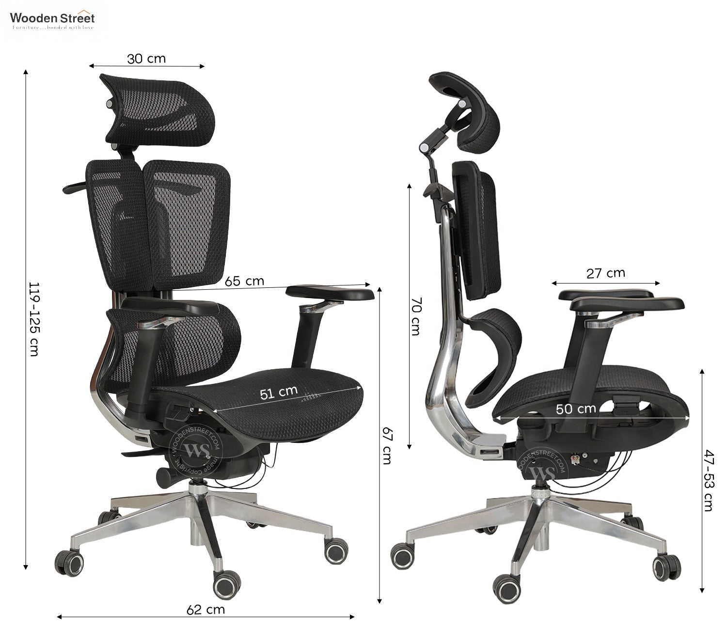 Bezus Premium Ergonomic High-Back Mesh Office Chair (Black)