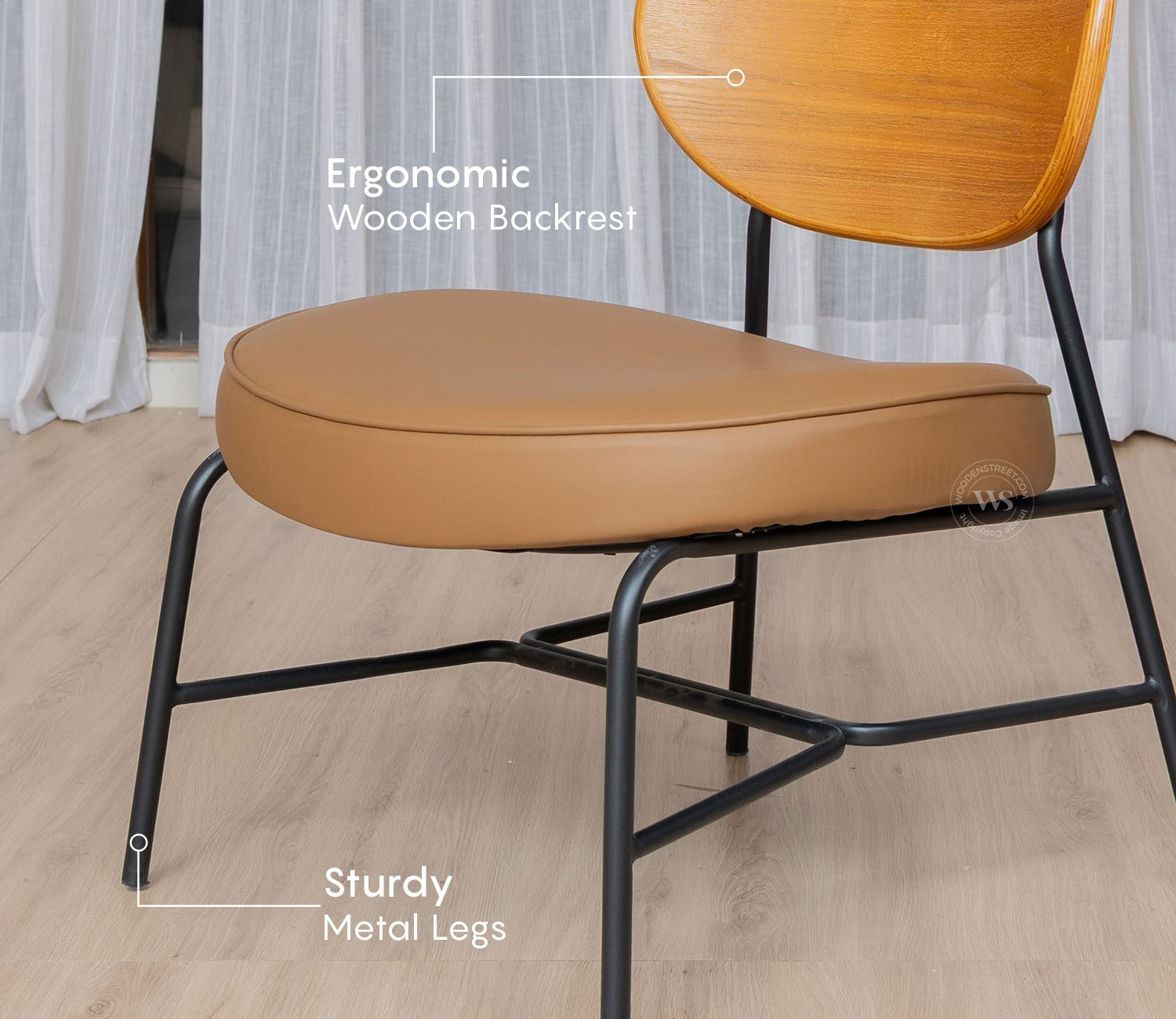 Seraphim Modern Dining Chair with Premium Upholstery (Brown)