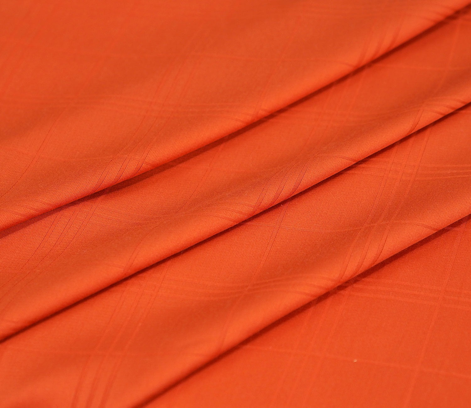Dobby Checks Organic Bamboo 300 TC 2 Pillowcases and 1 Fitted Bedsheet (Orange, King Size)