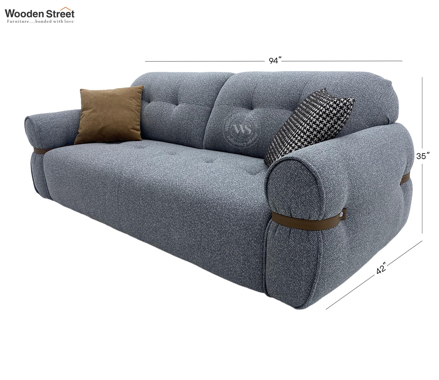 Reva 3-Seater Electric Sofa Cum Bed | Motorized Conversion Mechanism | Fabric Upholstery (Grey)