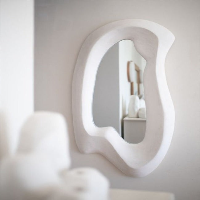 Trueliving Royal White Framed Decorative Wall Mount Mirror | 18" x 36"