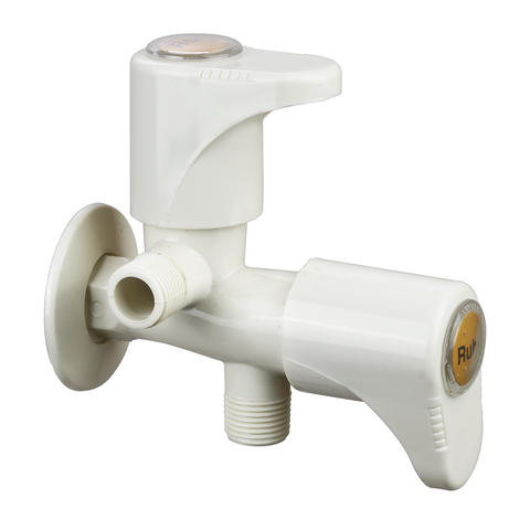 Truliving_Gold Curve Bib Tap Long Body PTMT Faucet White 15 MM