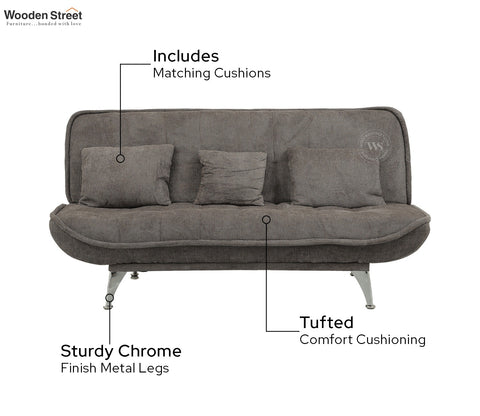 Bastion Premium Upholstery Fabric Sofa cum Bed (Grey)