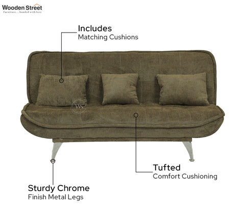 Bastion Premium Upholstery Fabric Sofa cum Bed (Green)
