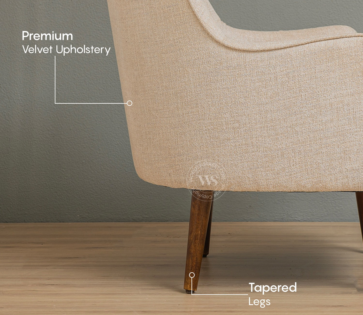 Avira Premium Upholstery Lounge Chair (Jade Ivory)