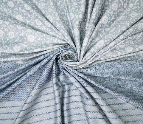 Acanthus Classic Printed King Size Bedsheet (Blue)