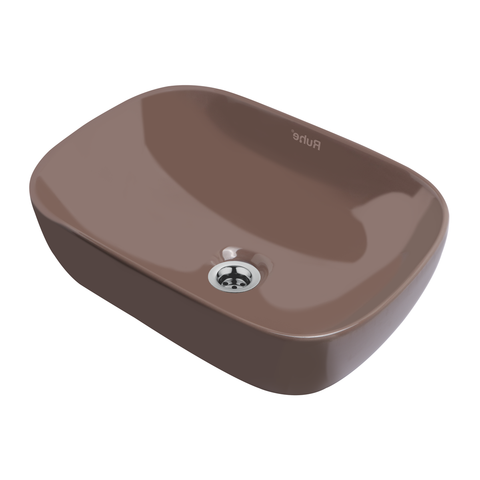 Trueliving_Norma Table Top Wash Basin (Brown) 48D x 48W x 13.5H Centimeters