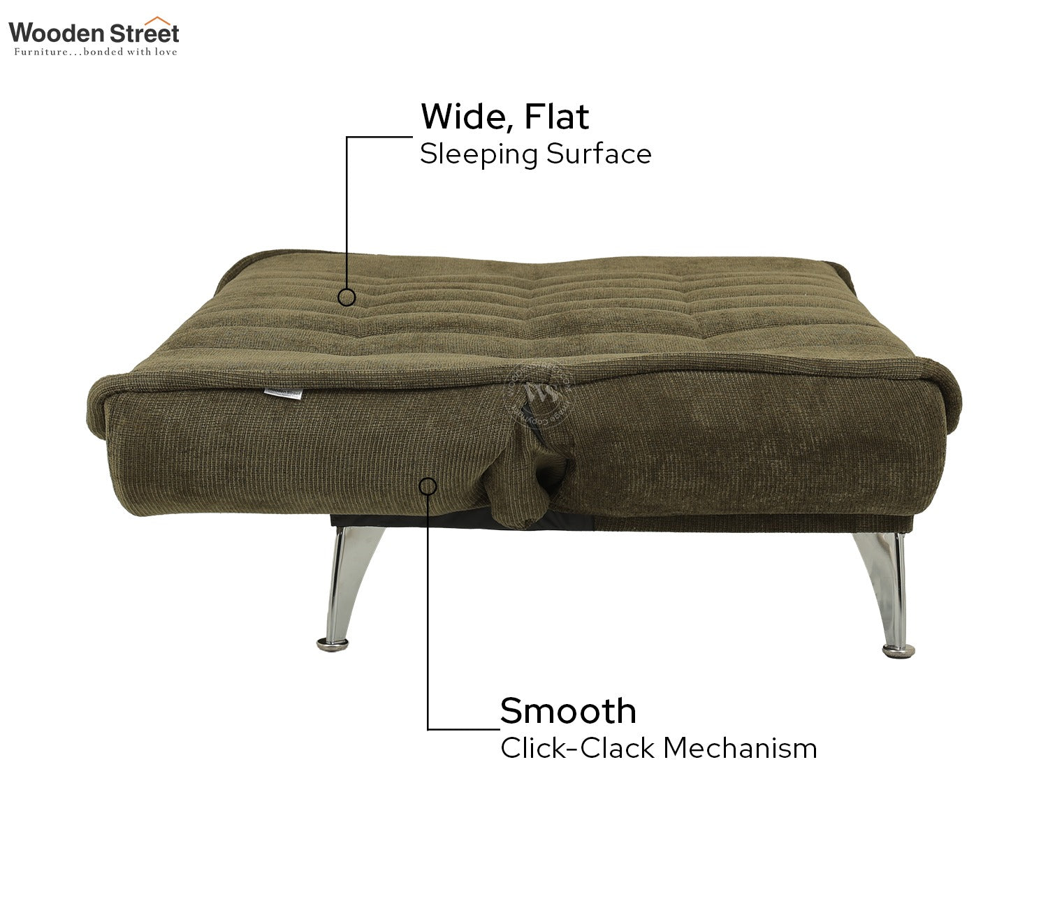 Bastion Premium Upholstery Fabric Sofa cum Bed (Green)