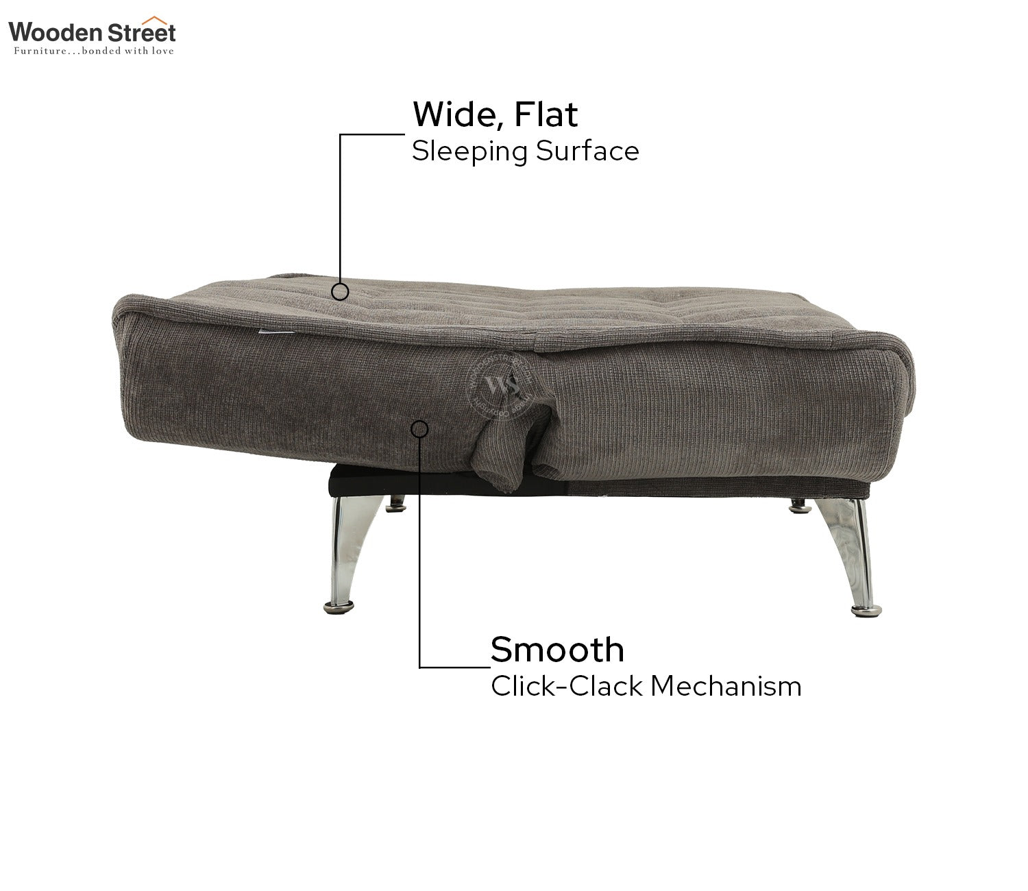 Bastion Premium Upholstery Fabric Sofa cum Bed (Grey)