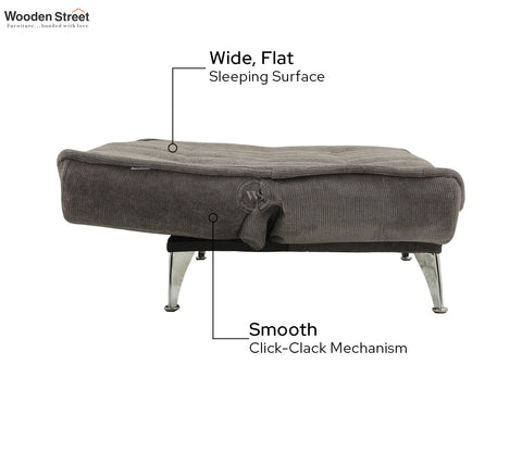 Bastion Premium Upholstery Fabric Sofa cum Bed (Grey)