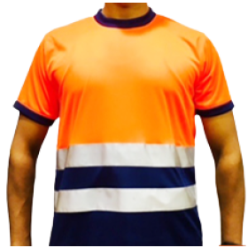 Trueliving_Reflective Citra T-Shirt For HI-VIZ Fluorescent Lime Green, Fluorescent Orange Kooltex Fabric Round Neck T-Shirt 2 Colour Combination